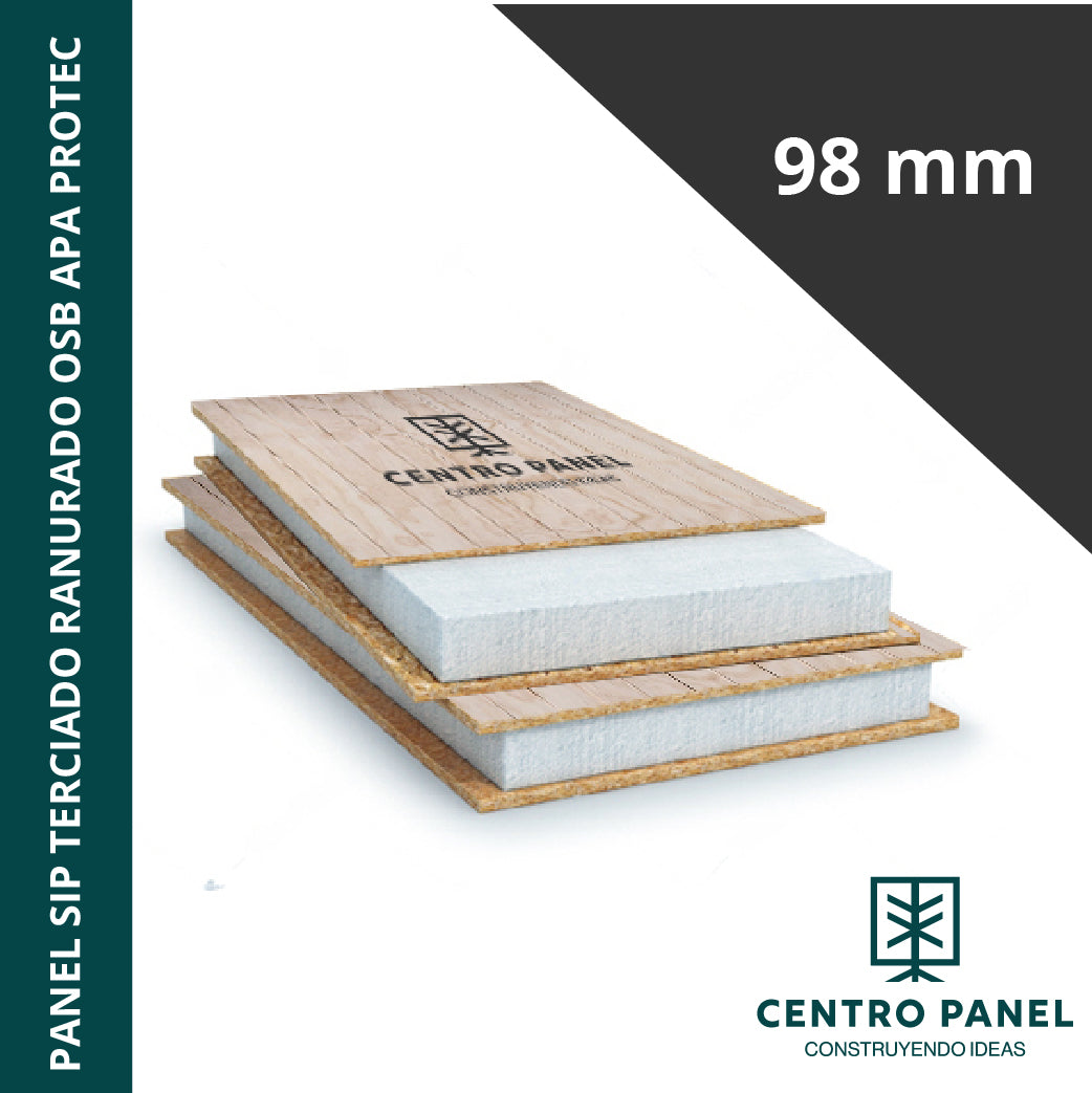 Panel SIP OSB APA PROTECT- Terciado ranurado 98 mm
