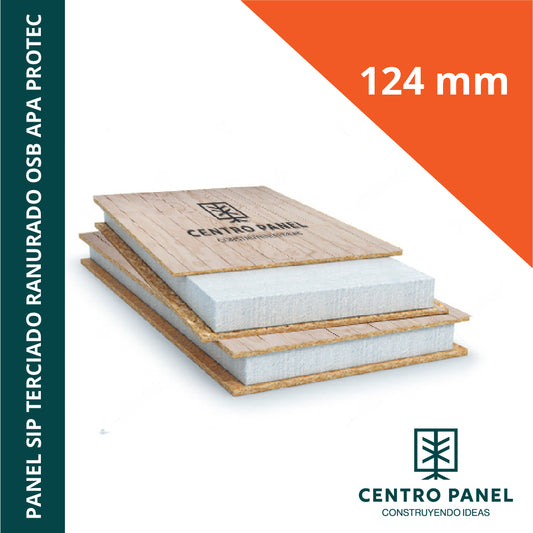 Panel SIP OSB APA PROTECT- Terciado ranurado 124 mm